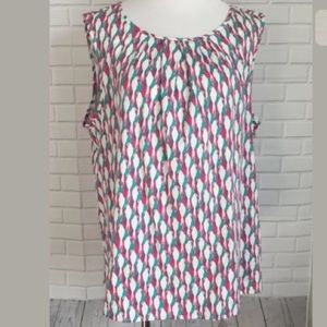 Talbots Parrot Bird Petite Sleeveless Blouse